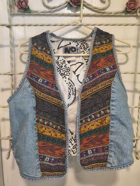 Vintage NO! Jeans embellished denim vest